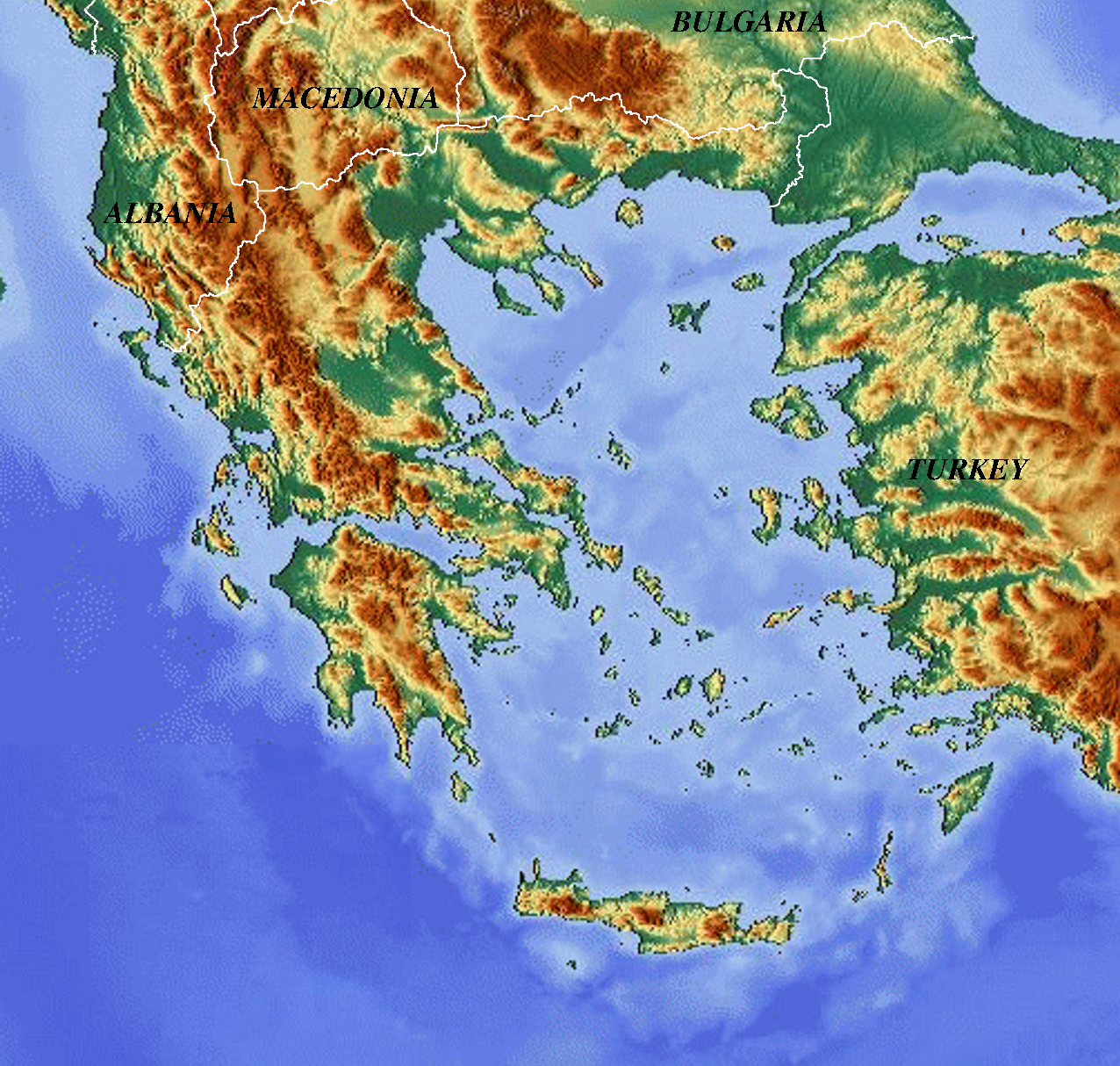 Greece Physical Map Physicalmap Org