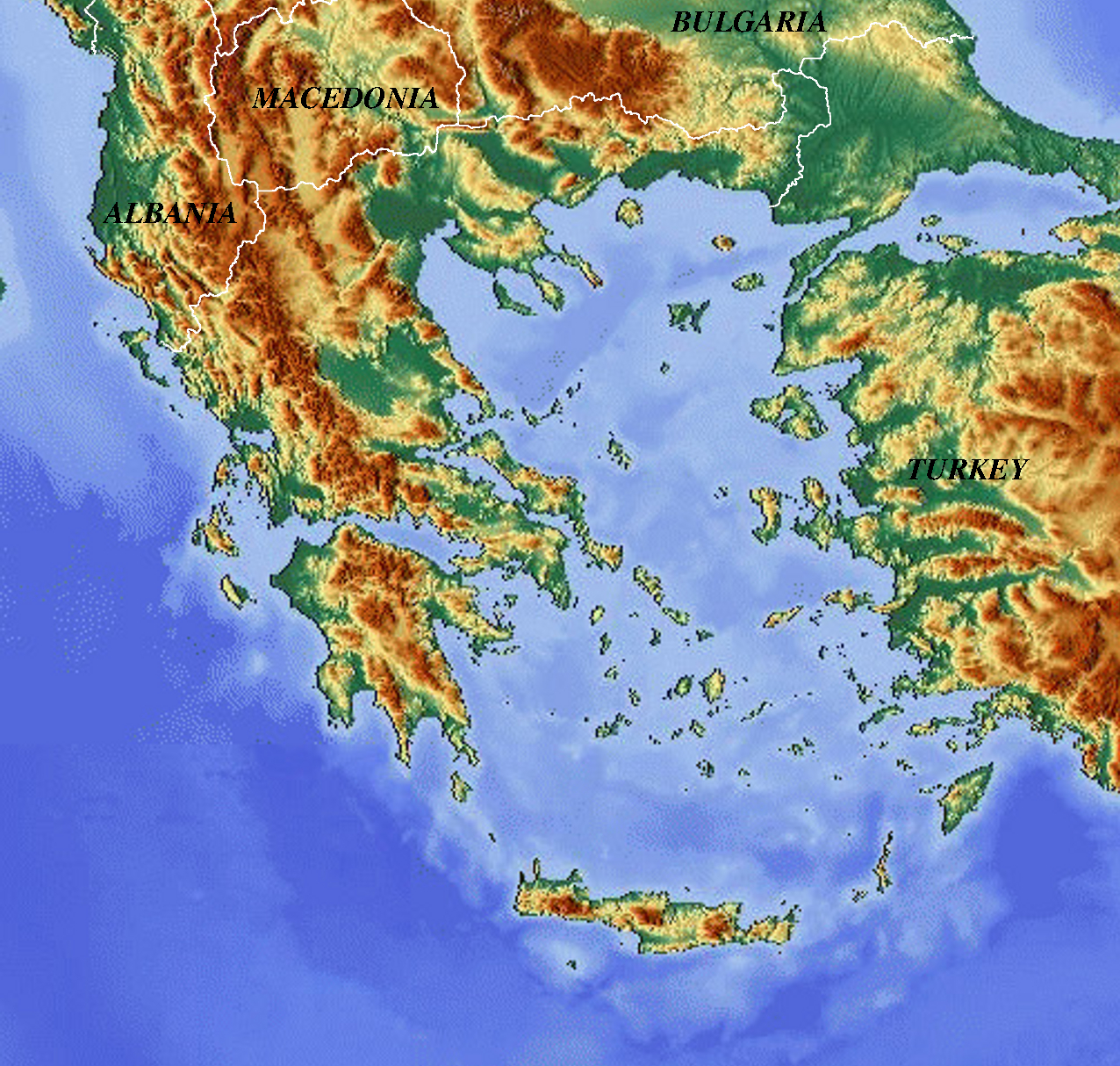 Greece physical map  physicalmap.org